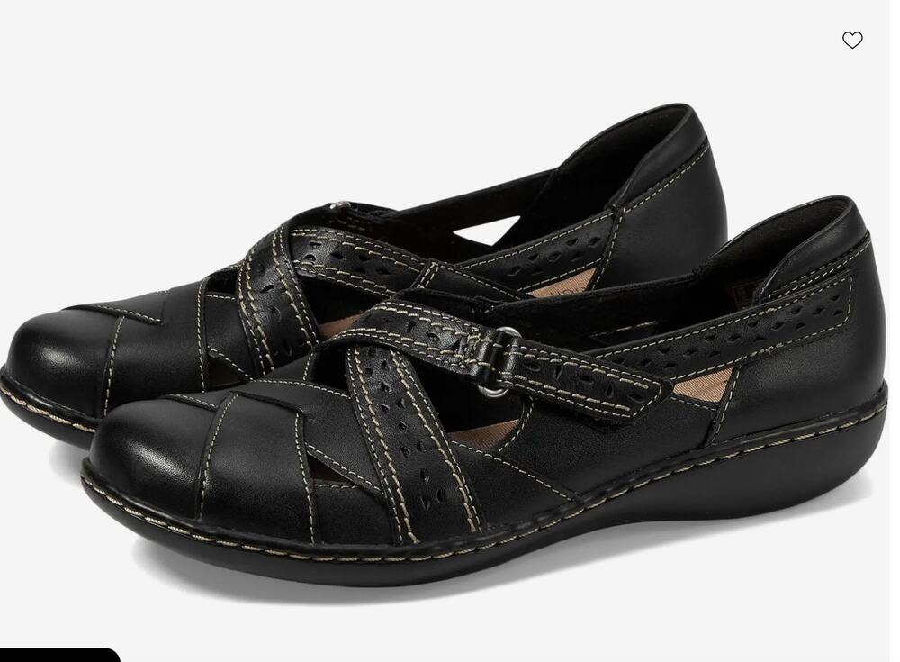 Clarks Size 7 EXTRA WIDE (EW) Black Clog Sandals Ashland Spin Q Like New Women's